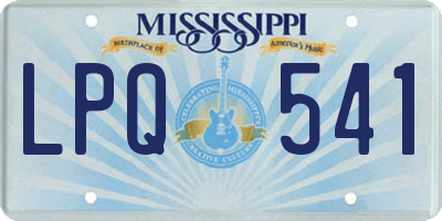 MS license plate LPQ541