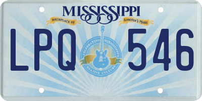 MS license plate LPQ546