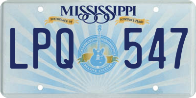 MS license plate LPQ547