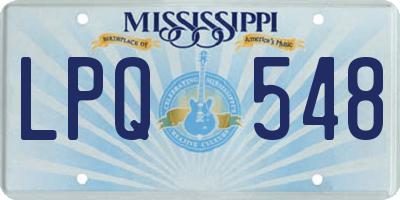 MS license plate LPQ548