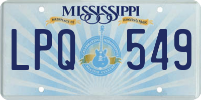 MS license plate LPQ549
