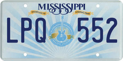 MS license plate LPQ552