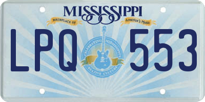 MS license plate LPQ553