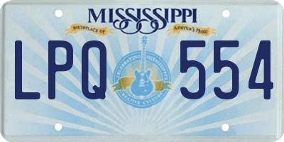 MS license plate LPQ554