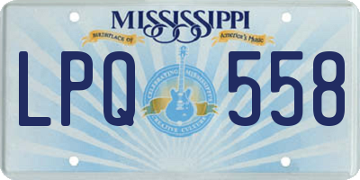 MS license plate LPQ558