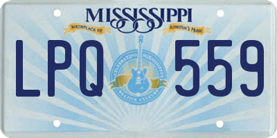 MS license plate LPQ559