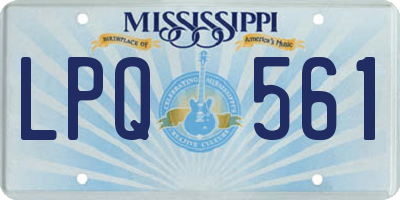 MS license plate LPQ561