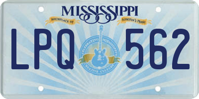 MS license plate LPQ562
