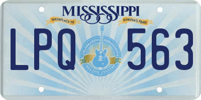 MS license plate LPQ563