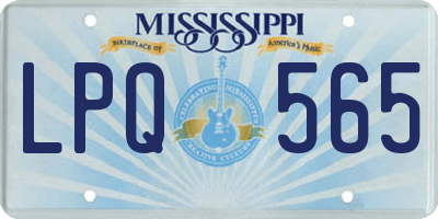 MS license plate LPQ565