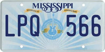 MS license plate LPQ566