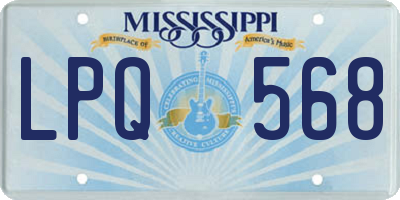 MS license plate LPQ568