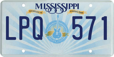 MS license plate LPQ571