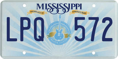 MS license plate LPQ572