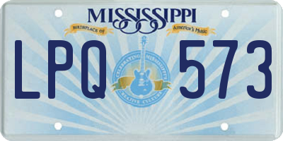 MS license plate LPQ573
