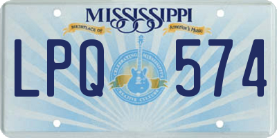 MS license plate LPQ574