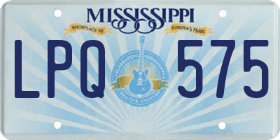 MS license plate LPQ575