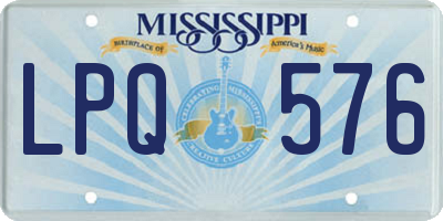 MS license plate LPQ576