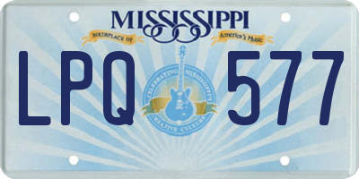 MS license plate LPQ577