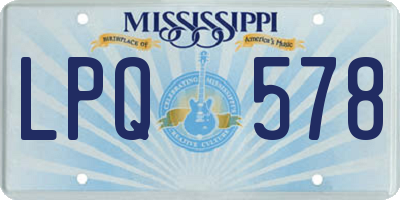 MS license plate LPQ578