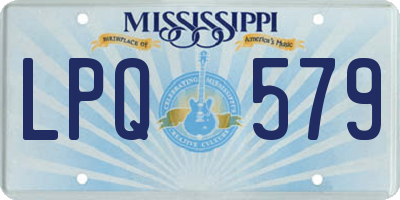MS license plate LPQ579