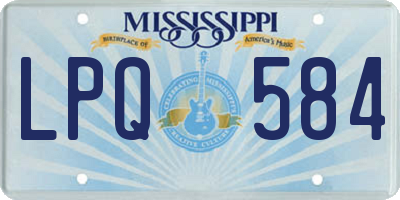 MS license plate LPQ584