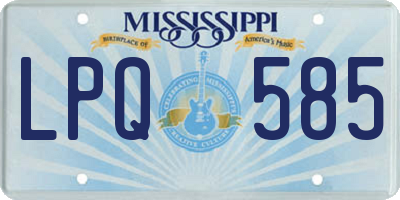 MS license plate LPQ585