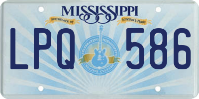 MS license plate LPQ586