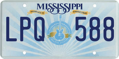 MS license plate LPQ588