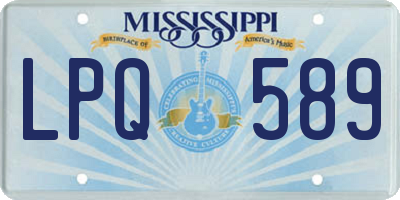 MS license plate LPQ589