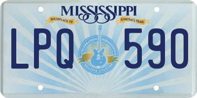 MS license plate LPQ590