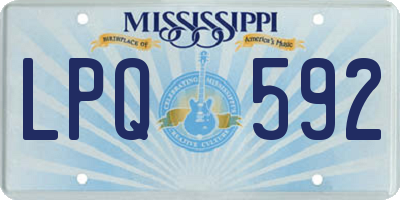 MS license plate LPQ592