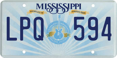MS license plate LPQ594