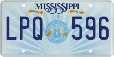 MS license plate LPQ596