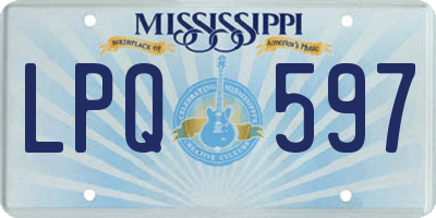 MS license plate LPQ597
