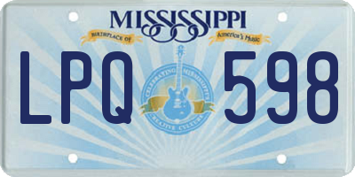 MS license plate LPQ598