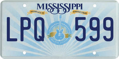 MS license plate LPQ599
