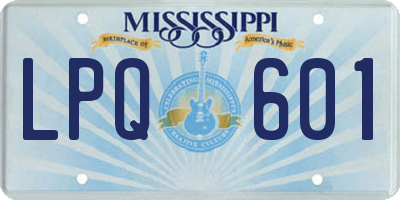 MS license plate LPQ601