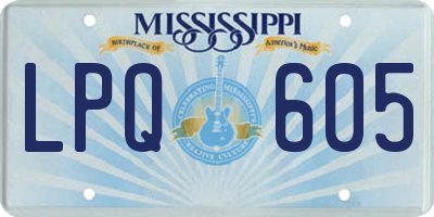 MS license plate LPQ605