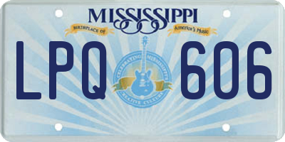 MS license plate LPQ606