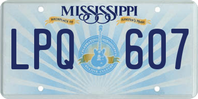 MS license plate LPQ607