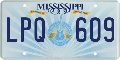 MS license plate LPQ609