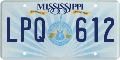 MS license plate LPQ612