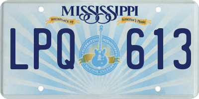 MS license plate LPQ613