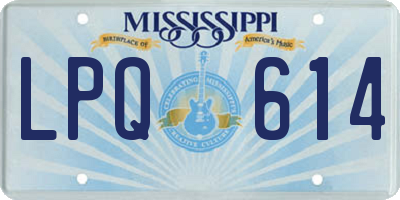 MS license plate LPQ614
