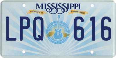 MS license plate LPQ616