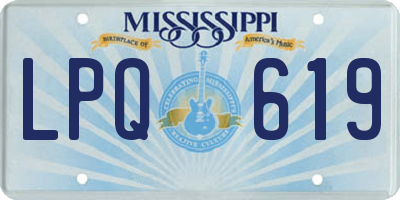MS license plate LPQ619