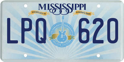 MS license plate LPQ620