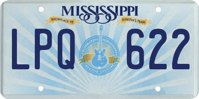 MS license plate LPQ622