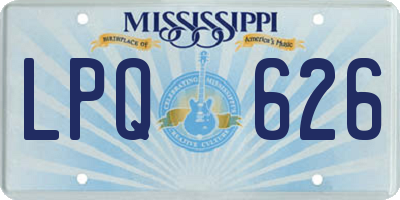 MS license plate LPQ626